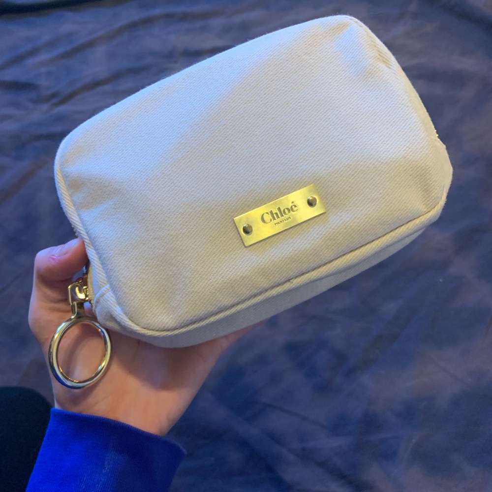 Chloé canvas pouch with O-ring zipper
